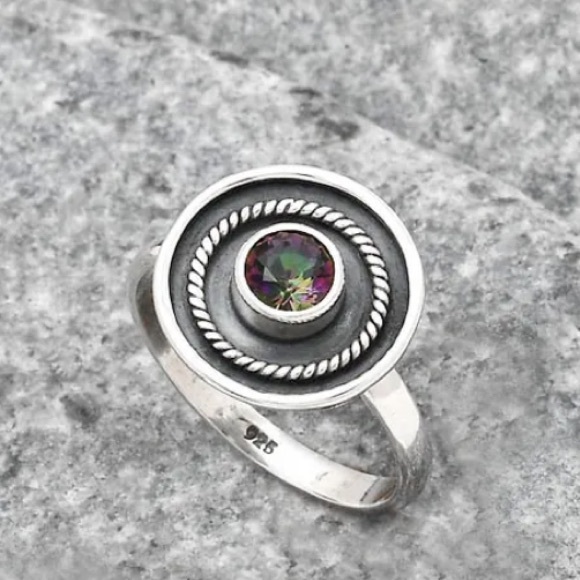 Mystic topaz sterling silver rings 7 & 8 1/2 - Picture 2 of 4